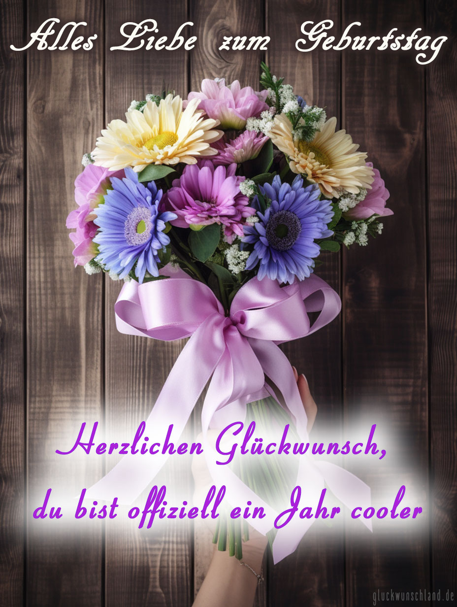 Blumenstraußbild für Glückwünsche an die Schwester